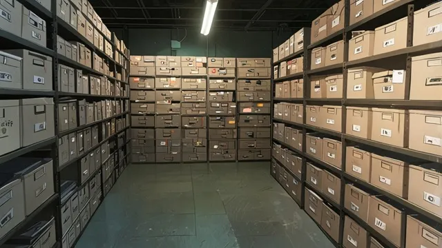韓国の資料室。大量の事件ファイルが積まれた部屋 イメージ画像