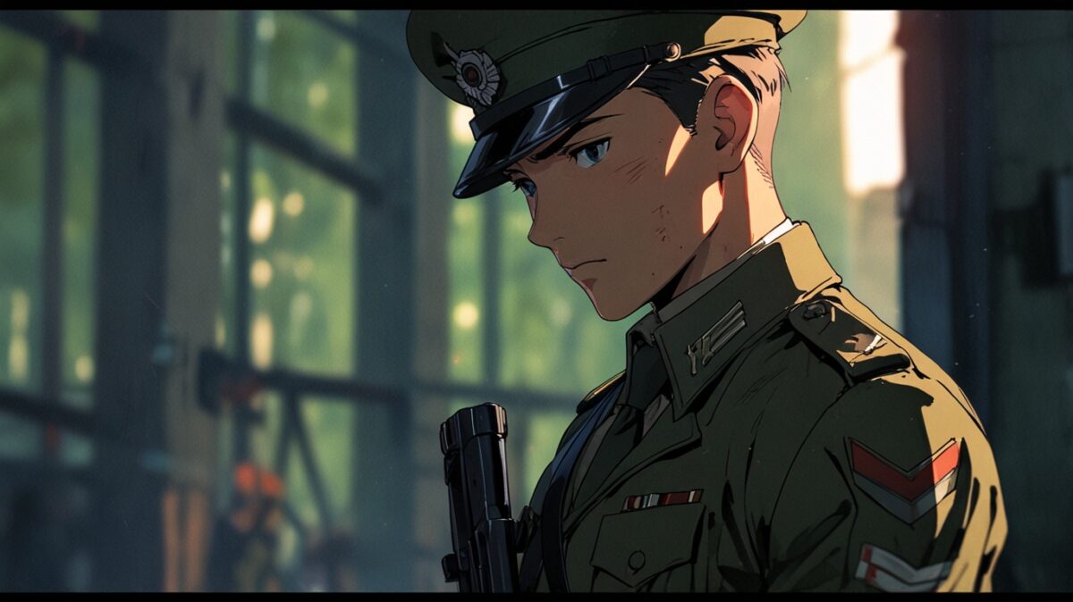 軍の制服を着たリ・ジョンヒョクのキャラクター風 イメージ