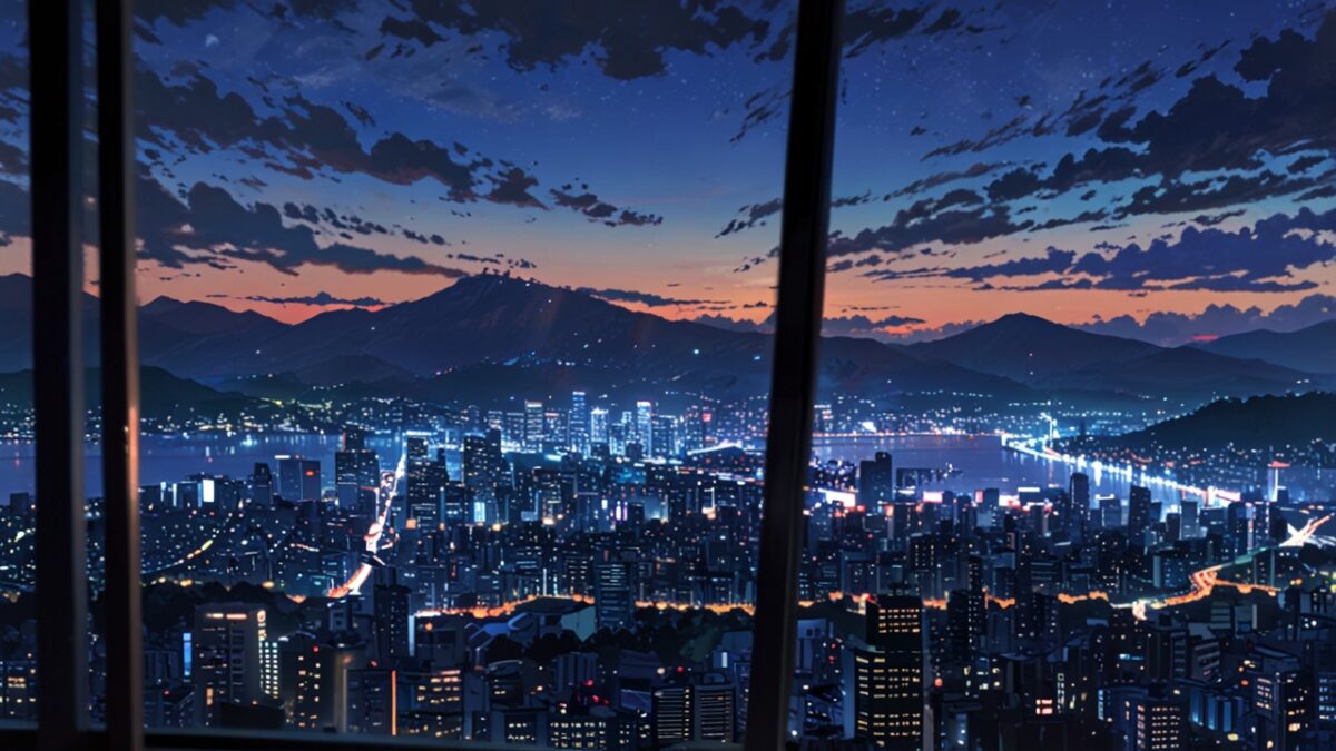 韓国ソウルの夜景を背景　イメージ