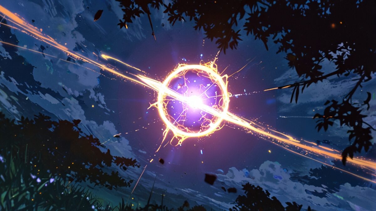 三つの願いを象徴する金色のオーブ   イメージ