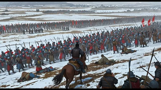 13世紀高麗、雪原でモンゴル軍と対峙する高麗軍の大規模戦闘 イメージ