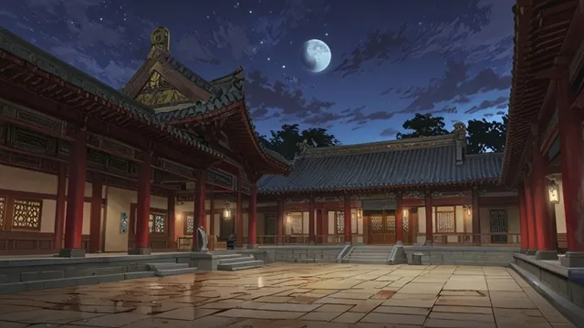 月明かりに照らされる朝鮮王朝の東宮　イメージ