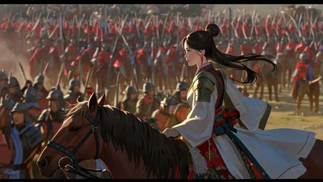 戦いに向かう将軍を見送る皇女 イメージ