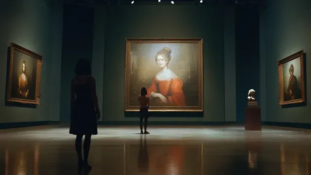 高級アートオークション会場でスポットライトを浴びるハンソルア イメージ