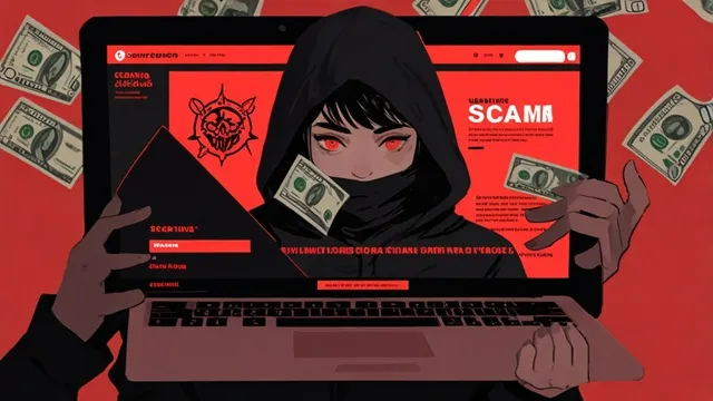 詐欺サイトに注意を促す警告バナー風デザイン