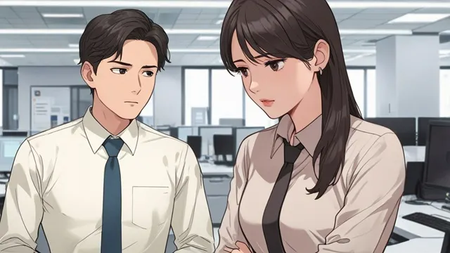 オフィスで上司と主人公、微妙な距離感 イメージ画像