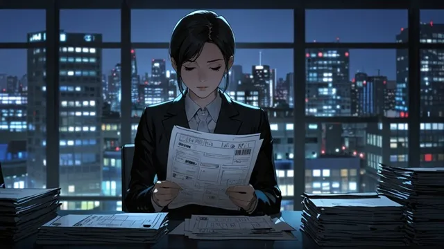 検察庁オフィスで事件資料を読むマ・イドゥム イメージ画像