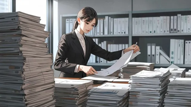 書類を見るイ・ジユン　イメージ画像