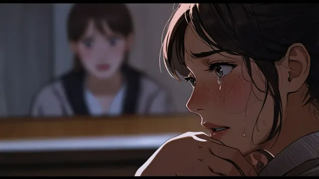 涙を流しながらドラマを視聴する視聴者 イメージ画像
