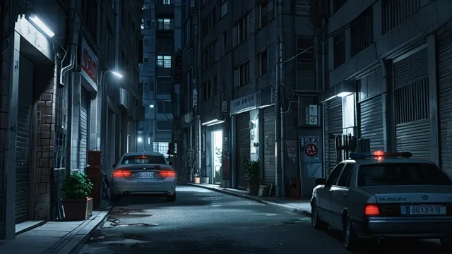 韓国の夜の路地裏