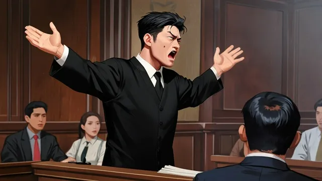 韓国の法廷で熱弁を振るう主人公の弁護士 イメージ画像
