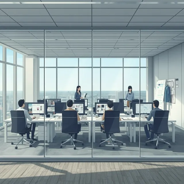 ソウルの高層ビル内にある洗練されたファッションプラットフォーム会社のオフィス イメージ画像